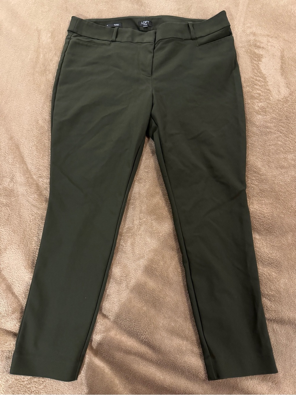 LOFT Plus Skinny Ankle Pants Olive Green Size 14
